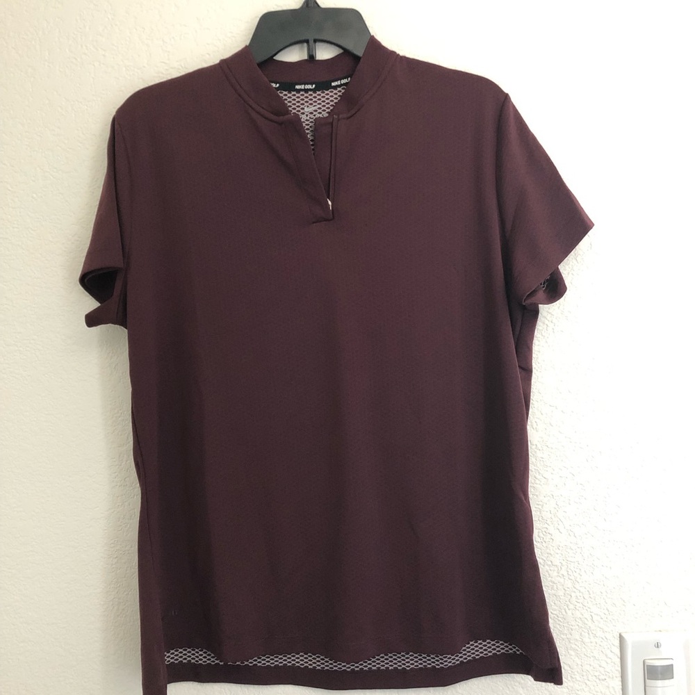 Maroon Collarless Nike Golf Polo 🏌🏻‍♀️
